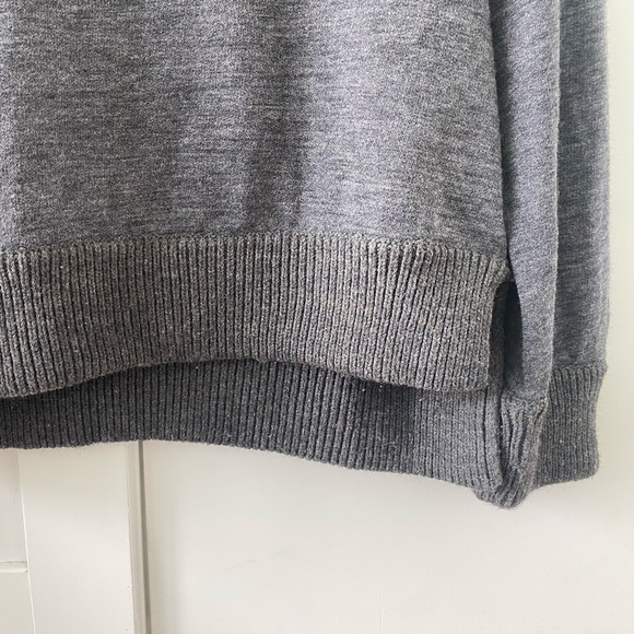 DSQUARED2 wool, cropped, high-low pullover sweater, grey, size L - Picture 4 of 6